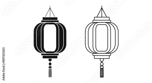 Traditional Chinese lantern hanging vector illustration
