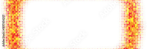 Colorful orange yellow geometric side border frame with white center, modern abstract background for posters banners presentations websites and creative graphic design projects