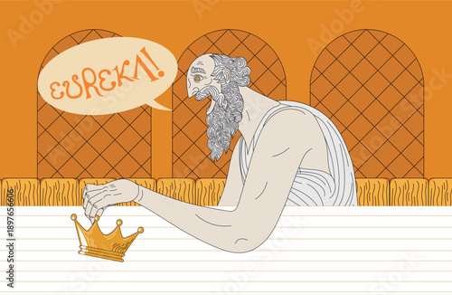 archimedes discovering the principle of buoyancy saying eureka