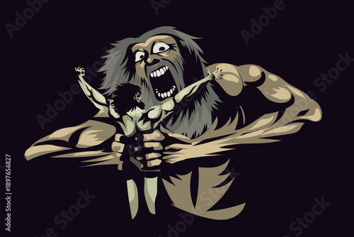 cronos trying to devour his children in greek mythology