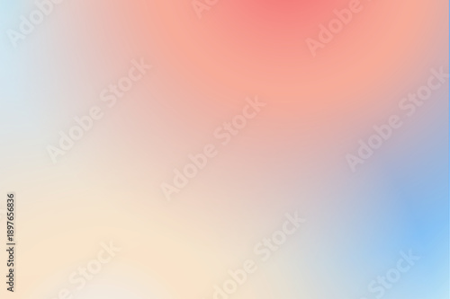 Smooth pastel gradient blends soft peach, blue, and cream tones for a modern, minimal, and calming abstract effect, ideal for web or graphic design vector illustration