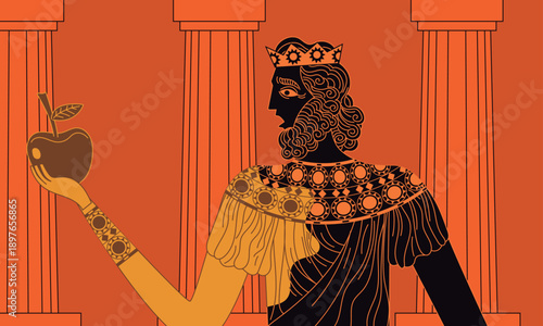 king midas turning into gold in ancient greek vase style