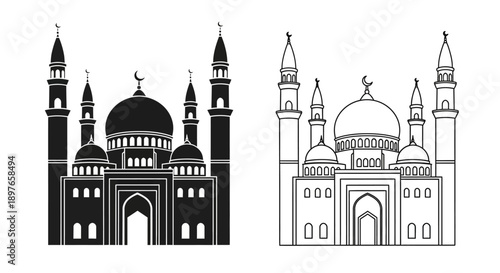 Mosque icons for Islamic architecture and religious sites.