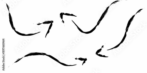 Hand drawn black arrow collection. Set of collection of black arrows pointing in all directions.