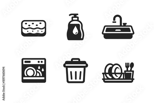 Image simple letters dishwasher no background generation vector labels icon soap drying