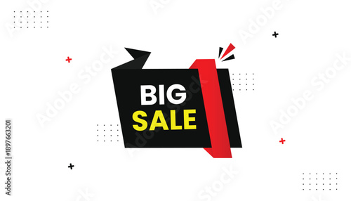 Big sale creative banner design for Promotion and Advertising sticker label icon banner eps format editable template design black and red shapes with abstract white background vector illustration