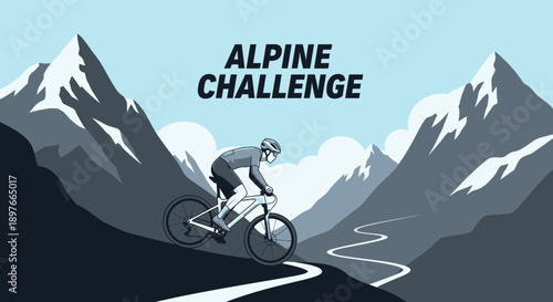 Alpine Challenge: Mountain Biking Adventure in a Majestic Mountain Landscape