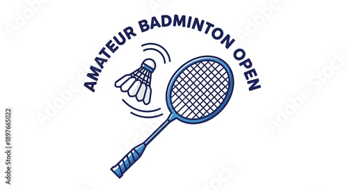 Amateur Badminton Open Championship Tournament Event Graphic