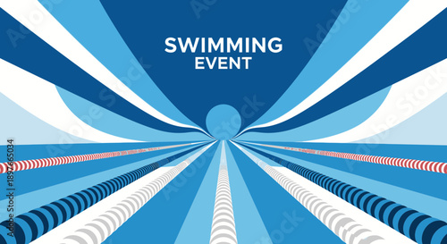 Abstract Swimming Competition Illustration With Blue Tones For Sports Enthusiasts