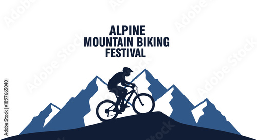 Alpine Mountain Biking Festival Silhouette Adventure Graphic Design