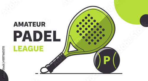 Amateur Padel League Sporting Event Graphic Illustration