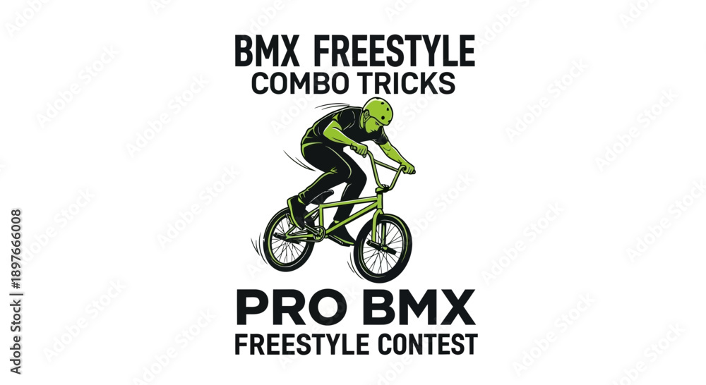 Naklejka premium BMX Freestyle Competition Extreme Sports Bicycle Tricks