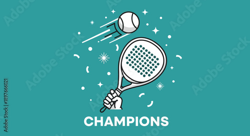 Champion's Padel Tennis Victory Celebration Icon