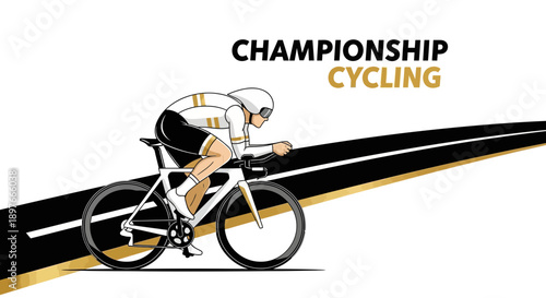 Championship Cycling Race A Dynamic Illustration Of A Pro Cyclist