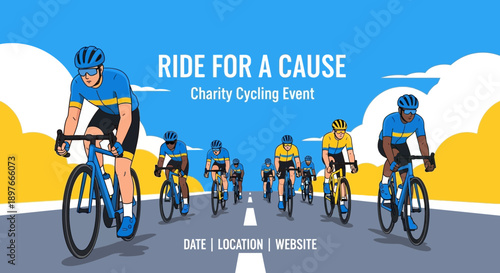 Charity Cycling Event Race For A Cause Promoting Community Engagement