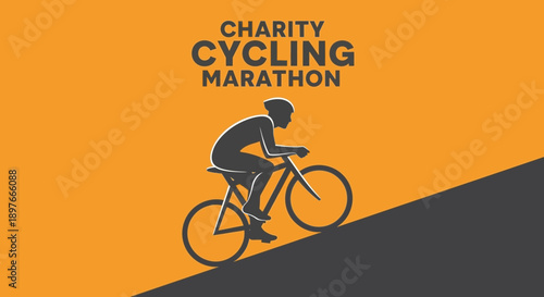 Charity Cycling Marathon Event Announcement Graphic Design
