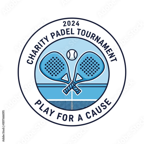 Charity Padel Tournament 2024 Play For A Cause Logo Design