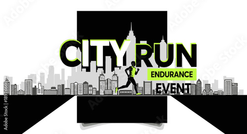 City Run Endurance Event Graphic Design Marathon Competition