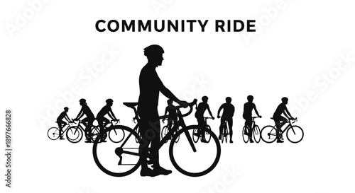 Community Bicycle Ride Gathering Event Of Cyclists