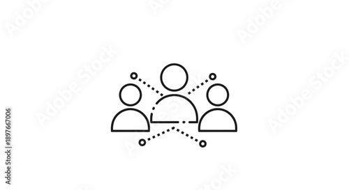 Simple Line Art People Connected Together.