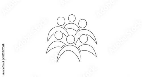 Simple Line Drawing of People Together 1.