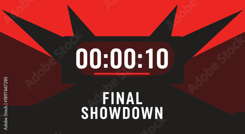 Countdown Timer Design Announcing The Final Showdown With Vibrant Graphic Elements