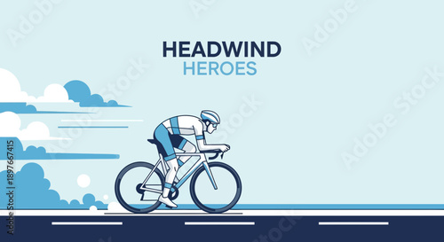 Cyclist Battles Strong Headwinds With Determination And Grit