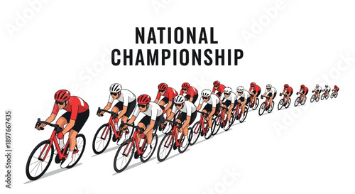 Cycling Competition Illustrates Dynamic Cyclists Competing In The National Championship Event