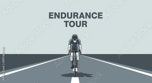 Cycling Endurance Tour Graphic On Open Road