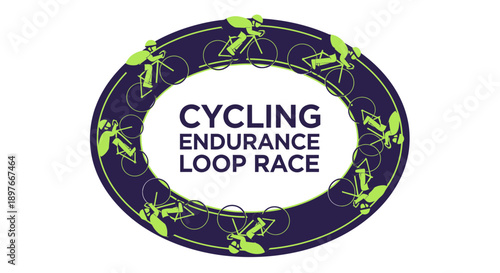 Cycling Endurance Loop Race Graphic Design Featuring Cyclists In Motion