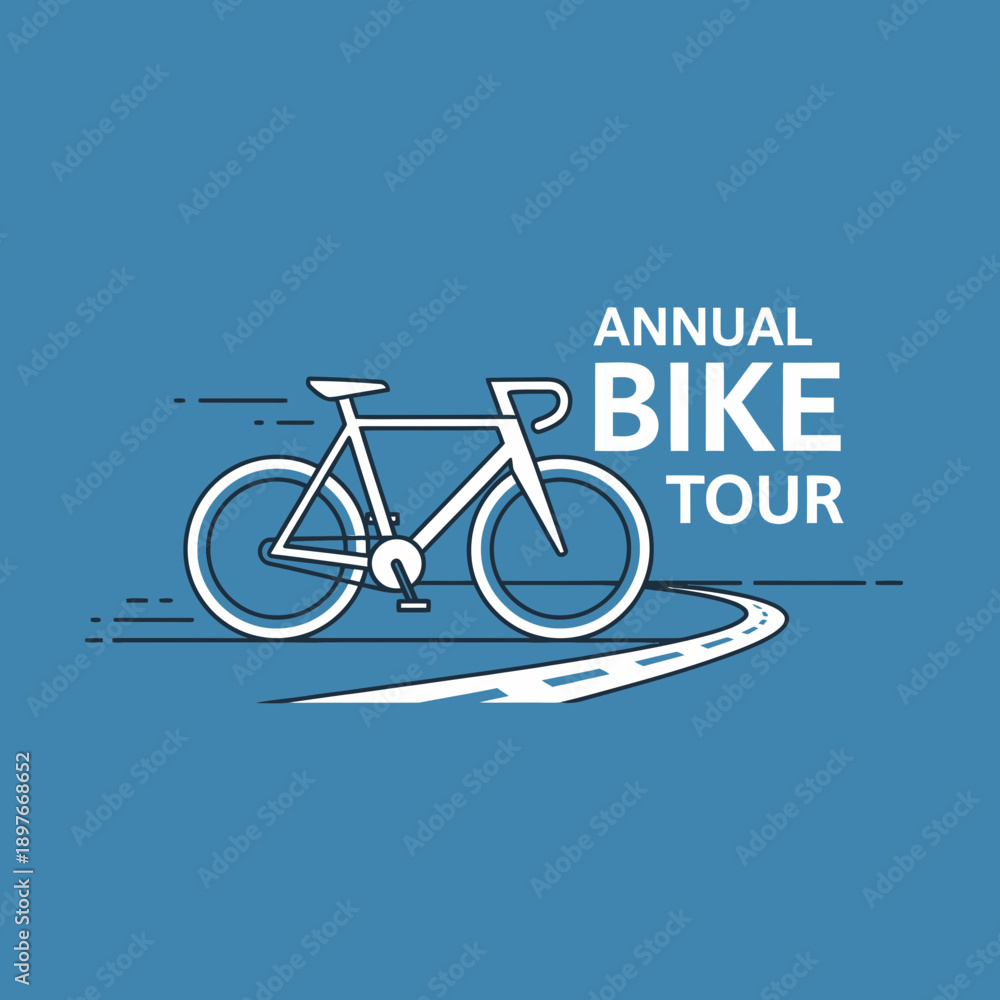 Fototapeta premium Distinctive Cycle Race Branding: Stylish Illustration for Annual Bike Tour Promotion and Events