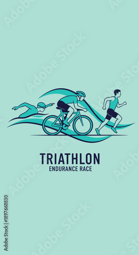 Depicting Triathlon Athletes: Swimming, Cycling, and Running in Endurance Competition