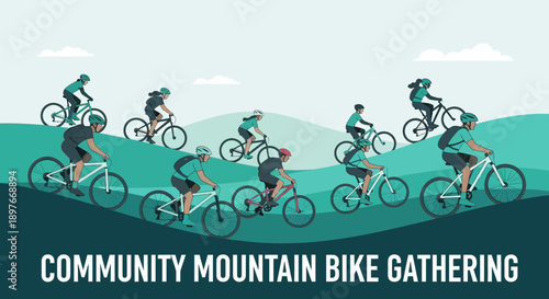 Diverse Group Embarks on Scenic Mountain Biking Adventure Together
