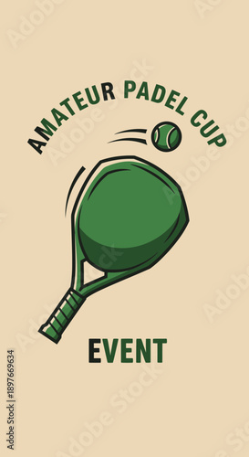 Dynamic Amateur Padel Cup Event Logo Design Sporty Graphics