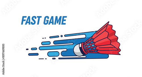 Dynamic Badminton Shuttlecock Motion Vector Art Fast Game