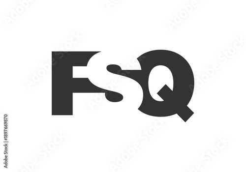 FSQ logo design. Initial letter F S Q bold font style for tech startups, consulting, corporate branding. Creative company name, headlines typography identity, trendy logotype.