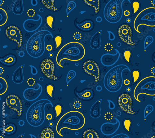 Background poster of hand-drawn western. Native fabric on variation dot. Indian arabic with paisley rich.