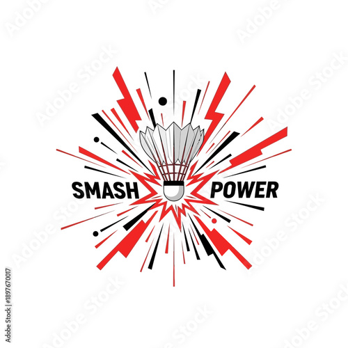 Dynamic Badminton Smash Power Burst Illustration Representing Athletic Force