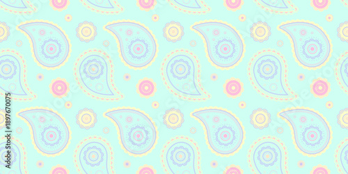 Tranquility seamless in festive paisley. Clothing tradition and ethnicity henna. Graphic ethnic as curve abstract.