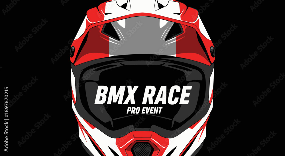 Obraz premium Dynamic Bmx Race Pro Event Helmet Design
