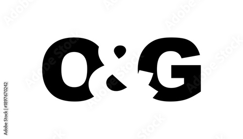 OG logo design in bold style. Black white identity symbol. Modern typography emblem. Corporate branding icon.