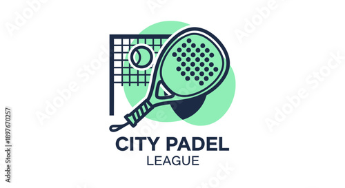 Dynamic City Padel League Sport Competition Graphic Icon Design