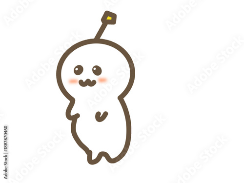 Cute Side View Alien Character Illustration
