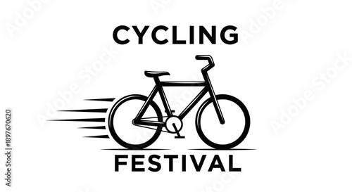 Dynamic Cycling Festival Graphic With Speed Lines