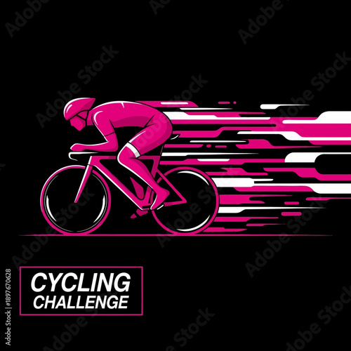 Dynamic Cycling Motion Illustration Capturing Speed And Athleticism