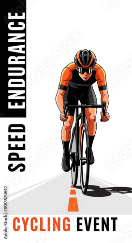 Dynamic Cycling Race Illustration Capturing Speed and Endurance