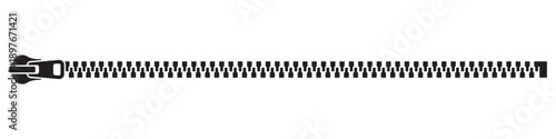 Minimalist Zipper Icon in Black and White