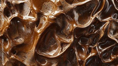 Wallpaper Mural Molten Chocolate Texture with Cellular Structure and Glossy Detail Torontodigital.ca