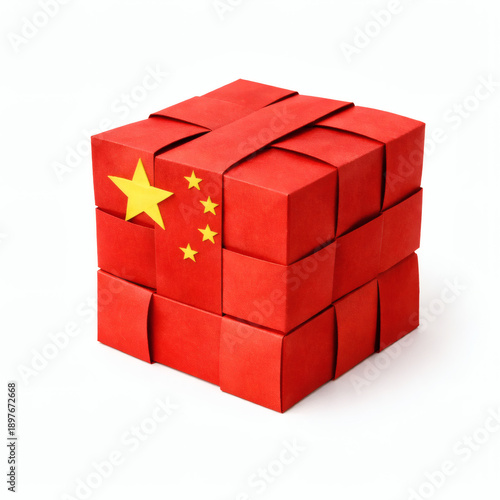 Red Cube Flag: A vibrant re...
