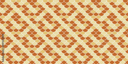 Elegant geometric pattern featuring a repeating scale design in warm, earthy tones.  Perfect for textile prints, website backgrounds, or decorative projects.